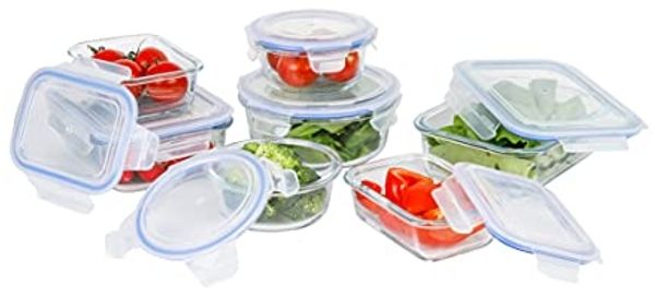 axentia Frischhaltedosen-Set, 7tlg, Glas, mit Deckel, Transparent