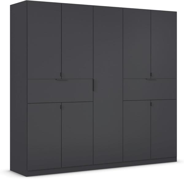 rauch Kleiderschrank, Drehtürenschrank TICAO, 9-türig, 2 Schubkästen, inkl. Türdämpferset, Grau metallic, 226x210x54cm