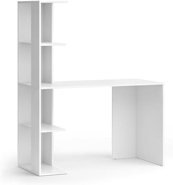 Vicco Schreibtisch Tower Weiß 122 x 55 cm mit 4 Fächern