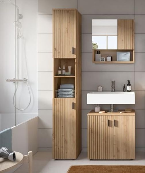 Badezimmer-Set >Mone< in artisan oak - 105x192x30cm (BxHxT)