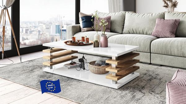 designimpex Couchtisch DC-3 Design Wohnzimmertisch Tisch mit / ohne Rollen