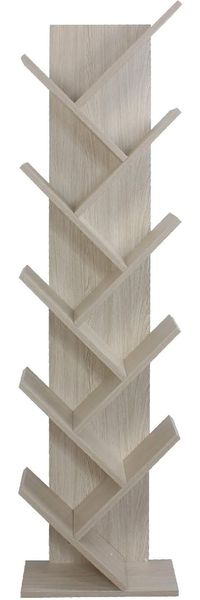 MobiRebecca Mobili Baum Bücherregal, MDF Holzregal, gebleichte Tannenfarbe, Büro Schlafzimmer - Maße: 160 x 44,5 x 22 (HxLxB) - Art. RE6405