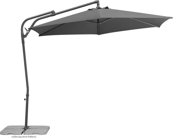 Schneider Sonnenschirm Genua, anthrazit, 300 cm rund, 630-15, Gestell Stahl, Bespannung Polyester, 12. 4 kg