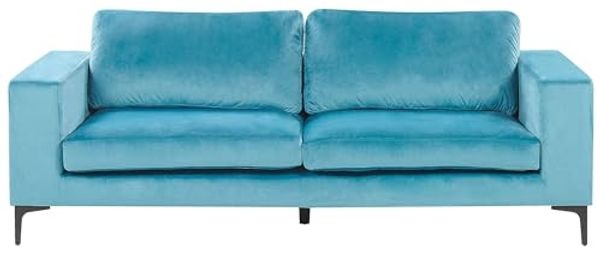 3-Sitzer Sofa Samtstoff hellblau VADSTENA