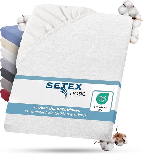 SETEX Bettlaken Frottee, Frottee, Gummizug: rundum, (1 Stück), kuschelig weiches Qualitäts-Spannbetttuch mit elastischem Gummizug