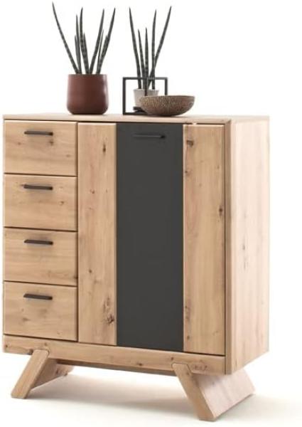 Kommode Carvin 8 Balkeneiche Cosmos grey 89x103x44 cm Sideboard