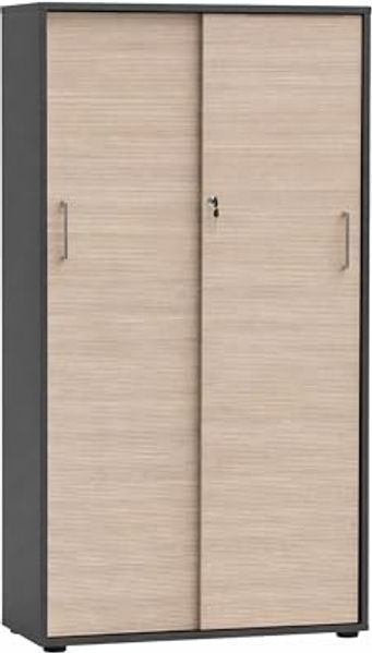 Schildmeyer Aktenschrank Metz 702095, abschließbar, anthrazit/Canello Eiche Dekor, 80 x 38,2 x 150 cm