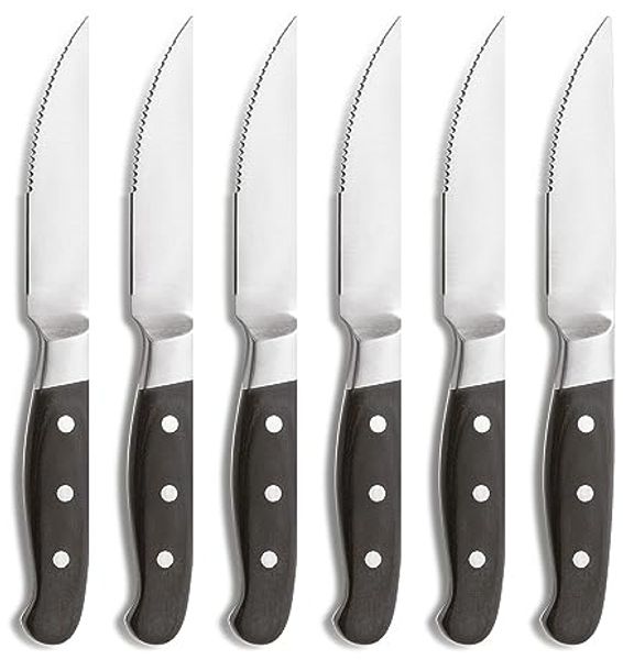 Comas Steakmesser Aconcagua Black 6er Set, Fleischmesser, Edelstahl, Pakkaholz, 25. 8 cm, 7445