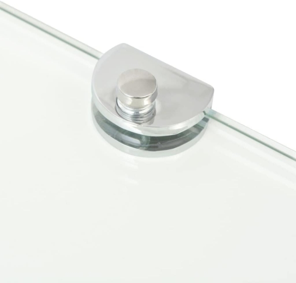 vidaXL Eckregale 2 Stk. mit verchromten Halterungen Glas Transparent [3051592] Bild 6