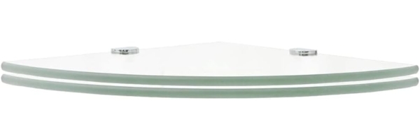 vidaXL Eckregale 2 Stk. mit verchromten Halterungen Glas Transparent [3051592] Bild 2