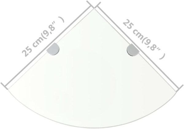vidaXL Eckregale 2 Stk. mit verchromten Halterungen Glas Transparent [3051592] Bild 7