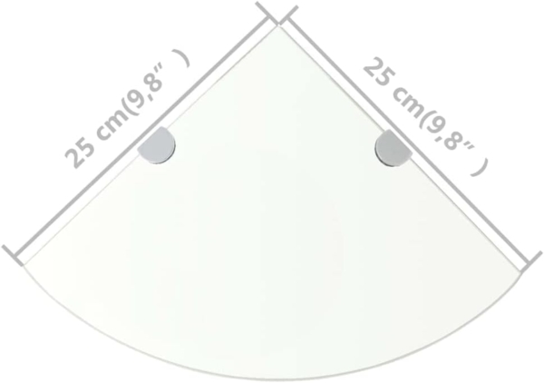 vidaXL Eckregale 2 Stk. mit verchromten Halterungen Glas Transparent [3051592] Bild 3