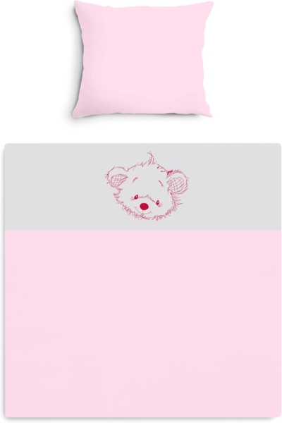 Amilian Babybettwäsche Kinderwagenset - 2tlg. Kinderbettwäsche - 80x80cm + 35x40cm, 100% Baumwolle, 2 teilig, Bettwäscheset für Kinderwagen, Wiege, Babybett - Baby Bettwäsche