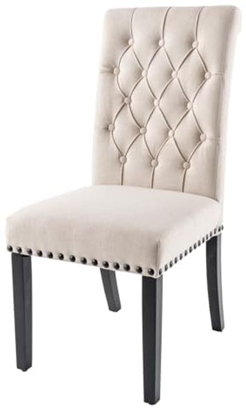riess-ambiente Polsterstuhl CASTLE beige / schwarz (Einzelartikel, 1 St), Esszimmer · Strukturstoff · Holzbeine · Landhausstil