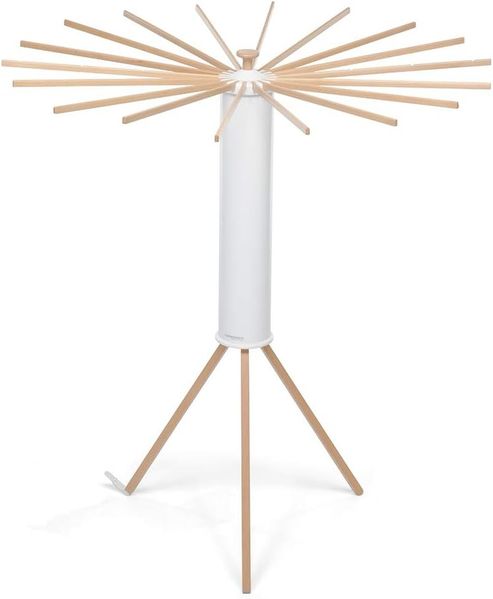 Foppapedretti Octopus Myhome Wäscheständer, Aluminium-PVC-Holz Buche, weiß, 112 x 112 x 121 cm