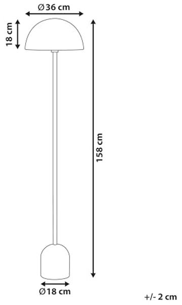 'Macasia' Stehlampe Kupfer Metall 158 cm Langes Kabel mit Schalter Runder Lampenschirm Industrie Design Bild 3
