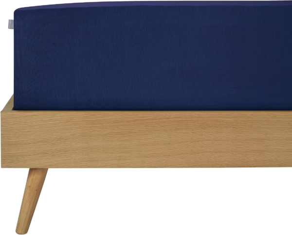 Schiesser 'Flexi' Spannbettlaken mit Gummizug, Jersey / Elasthan, Marineblau, 180x200 cm