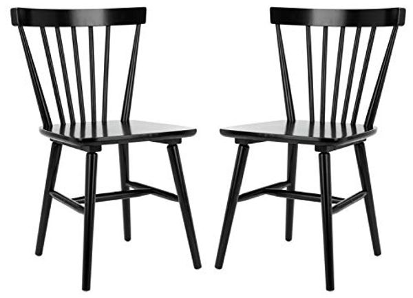 SAFAVIEH Set of 2 Wooden Dining Chairs, in Black