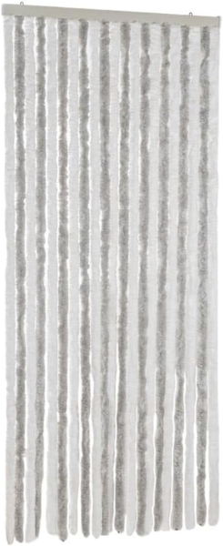 vidaXL Fliegenvorhang Hellgrau und Weiß 90x220 cm Chenille 377314