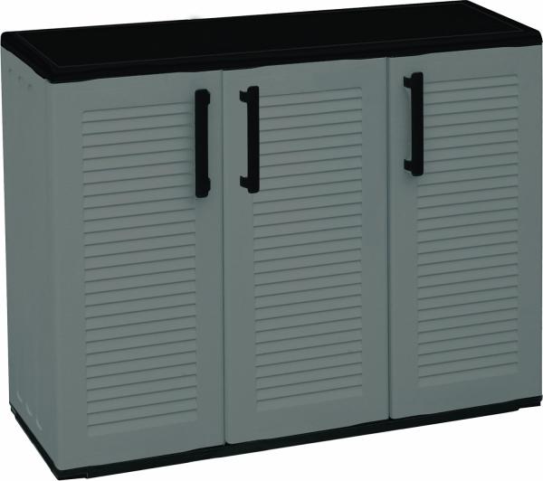 DER MITTELHOHE SCHRANK AUS POLYPROPYLEN, EINEM RECYCELBAREN UND ÖKOLOGISCH NACHHALTIGEN MATERIAL, IST MIT STAHLSCHARNIEREN UND VERSTELLBAREN EINLEGEBÖDEN AUSGESTATTET, ABMESSUNGEN L 1020 X B 370 X H 840 MM. Bild 4