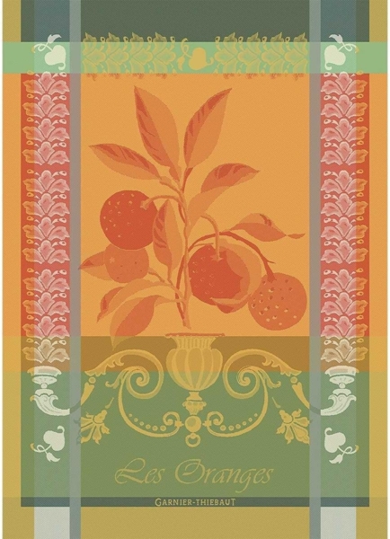 Garnier-Thiebaut Geschirrtuch Torchon Les Oranges Mandarine 56x77 cm