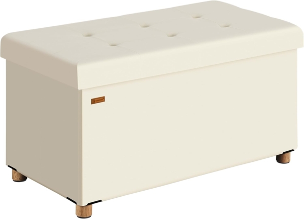 Casaria Sitzbank, Samt Beige Faltbar mit Füßen & Boxen 76x38cm 300kg Belastbarkeit Flur