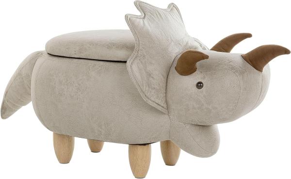 Beliani Animal pouffe with storage gray TRICERATOPS