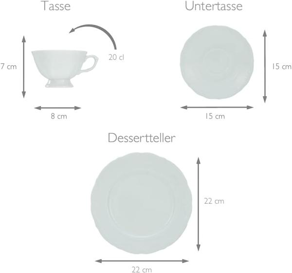 CreaTable Tafelservice Maria Theresia Kaffeeservice (18-tlg), 6 Personen, Porzellan Bild 2