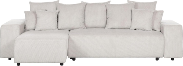 Ecksofa LUSPA Helles Beige Cord Rechtsseitig