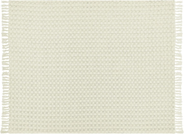 Beliani 'BERE' Tagesdecke, Baumwolle, Cremeweiß, 150x200 cm
