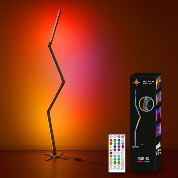 Northpoint LED Stehlampe RGB Faltbar Digitale LEDs 178cm hoch Wandleuchte Musik Timer