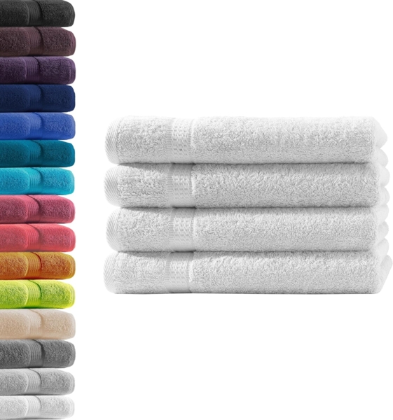 Hometex Premium Textiles Handtuch in Premium Qualität 500 g/m², Feinster Frottier-Stoff 100% Baumwolle, 4x Handtuch, weich, saugfähig, extra schwer & flauschig - TEST BILD TOP MARKE 2025