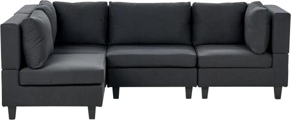 Beliani 'Unstad' Sofa, Schwarz, Stoff, 72 x 152 x 228 cm, ohne Ottomane, Rechts