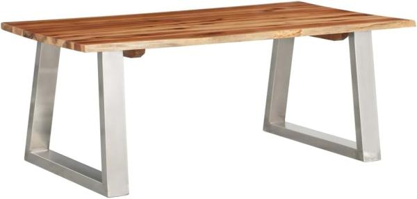 vidaXL Couchtisch 100×60×40 cm Akazie Massivholz und Edelstahl 283896
