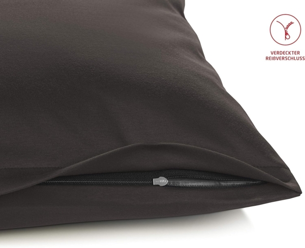 Fleuresse Interlock-Jersey-Kissenbezug uni colours mokka 8022 40/80 Bild 4