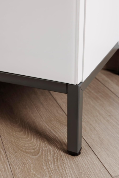 Rauch Möbel Flipp, Sideboard, TV-Schrank, Kommode mit Stauraum, mit Metallkufe Graphit, Graphit, Schwarz, 2-türig, 3 Schubladen, Griffe Graphit, 160 x 72 x 42 cm Bild 6