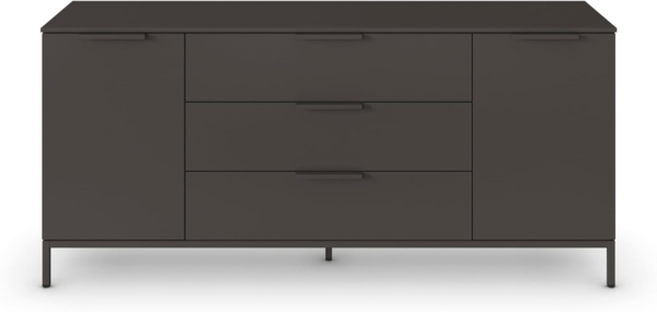 Rauch Möbel Flipp, Sideboard, TV-Schrank, Kommode mit Stauraum, mit Metallkufe Graphit, Graphit, Schwarz, 2-türig, 3 Schubladen, Griffe Graphit, 160 x 72 x 42 cm Bild 3