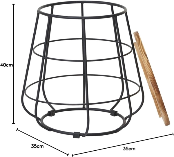Beistelltisch HWC-A80, Industriedesign Echtholz Ø35cm Bild 3