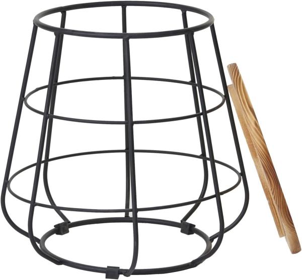 Beistelltisch HWC-A80, Industriedesign Echtholz Ø35cm Bild 4