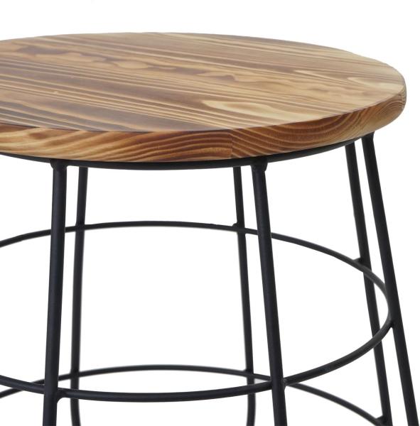 Beistelltisch HWC-A80, Industriedesign Echtholz Ø35cm Bild 6