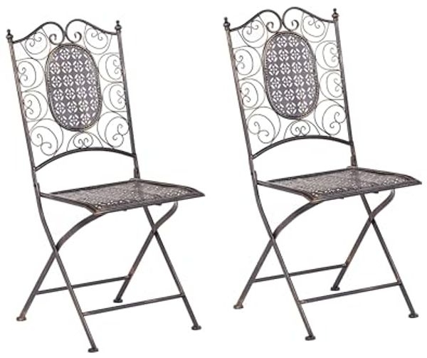 Beliani 'BORMIO' Gartenstuhl 2er Set, Metall schwarz