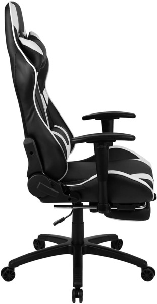 Flash Furniture Gaming Stuhl mit hoher Rückenlehne – Ergonomischer Bürosessel mit verstellbaren Armlehnen und Fußstütze – Perfekt als Zockerstuhl und fürs Home Office – Weiß Bild 8