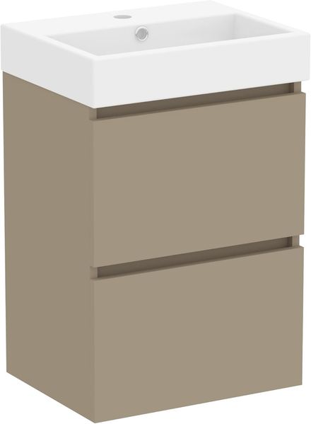 Baikal Mini-Badmöbel, montiert, 2 Schubladen mit Waschbecken, Badezimmerschrank, Keramikwaschbecken, 45 cm Fango.