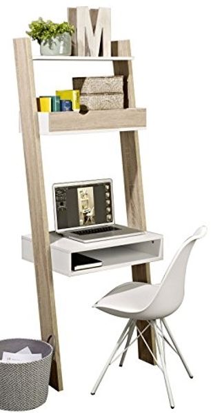 Bücherregal mit Schreibtisch Standregal, FRG111-WN