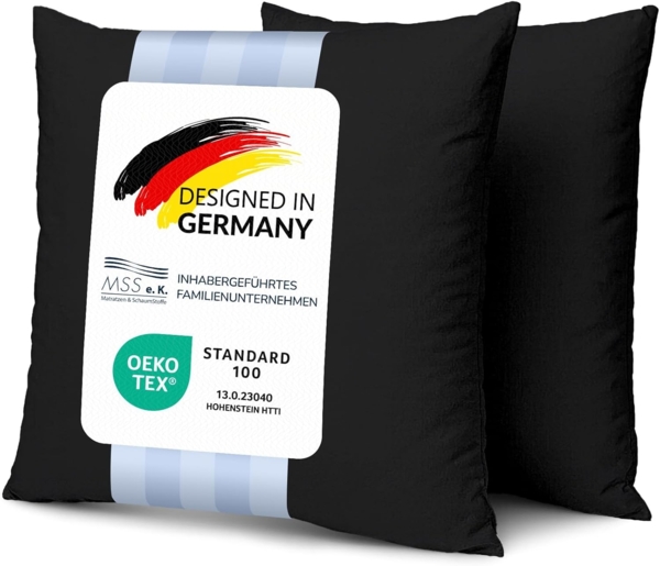 MSS Kissenbezug 2er Set - 40x40 cm - Schwarz
