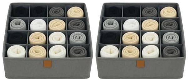hausleben Organizer Aufbewahrungsboxen – 16 Fächer – 30x30x15 cm (2 St), Faltbar - stabil, kartonverstärkt