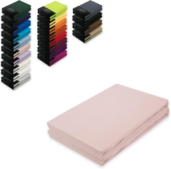 Doppelpack Jersey Spannbettlaken 120 x 200 cm Rosa