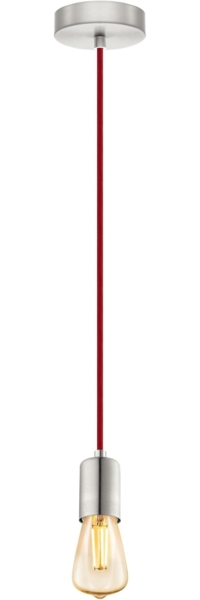 Eglo 32523 Pendelleuchte 1 flammig E27 NICKEL-MATT ROT YORTH