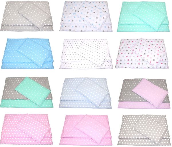 2 teilige Baby Bettwäsche Sterne Drops Star Kinderbettwäsche Babybettwäsche D5
