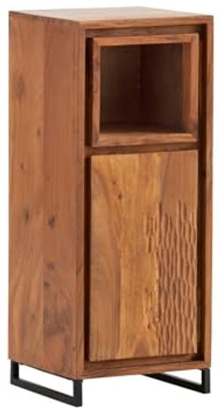 Badunterschrank massivum Maddox Akazie Holz braun 30x75x30 cm Badschrank-Massivholz Badezimmer-Schrank Badmöbel Unterschrank klein